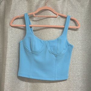 Blue bustier crop top